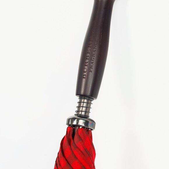 Burberry Red & Black Check Umbrella - Picture 4 of 6